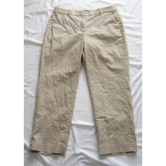 Women J Crew Linen Blend Kallie Pants Sz 14 (WP309) - Picture 1 of 9